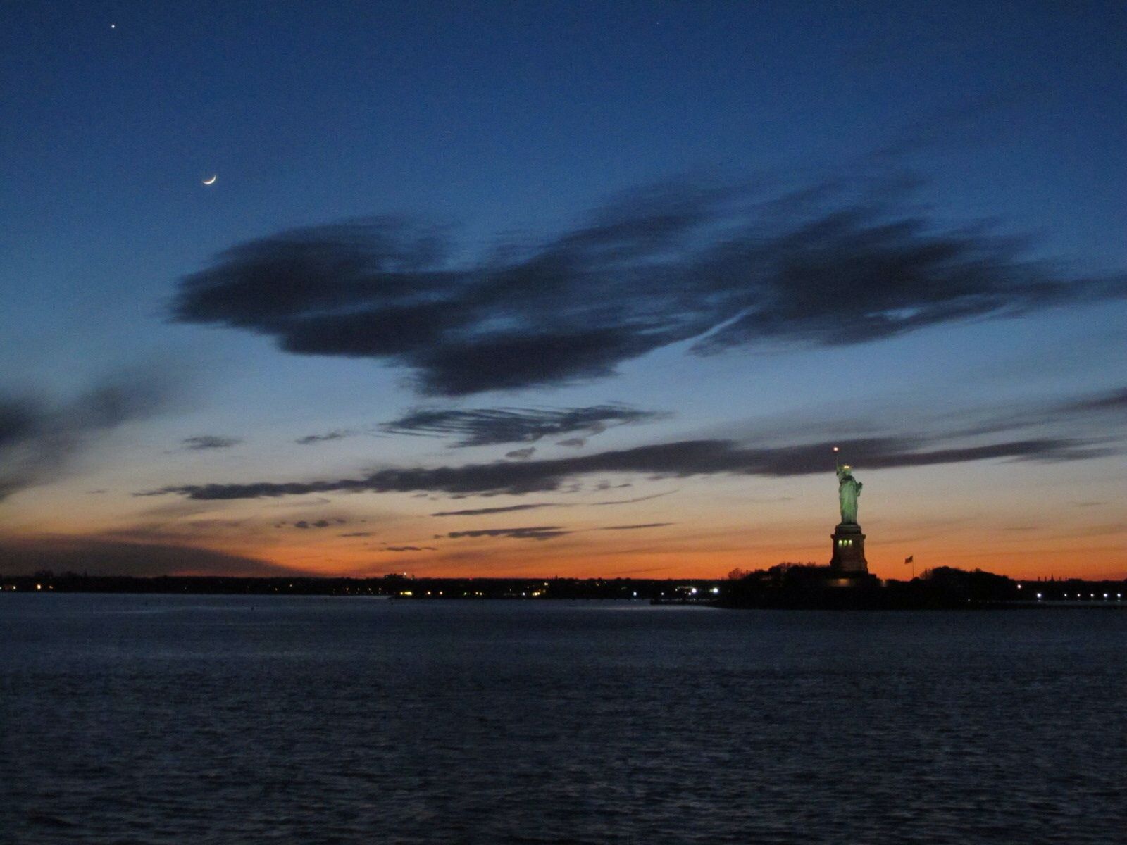 Statue of Liberty at Dusk - Sunset